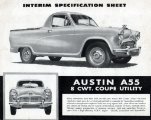 Austin A55 8 cwt coupe utility 1957 AUS sheet