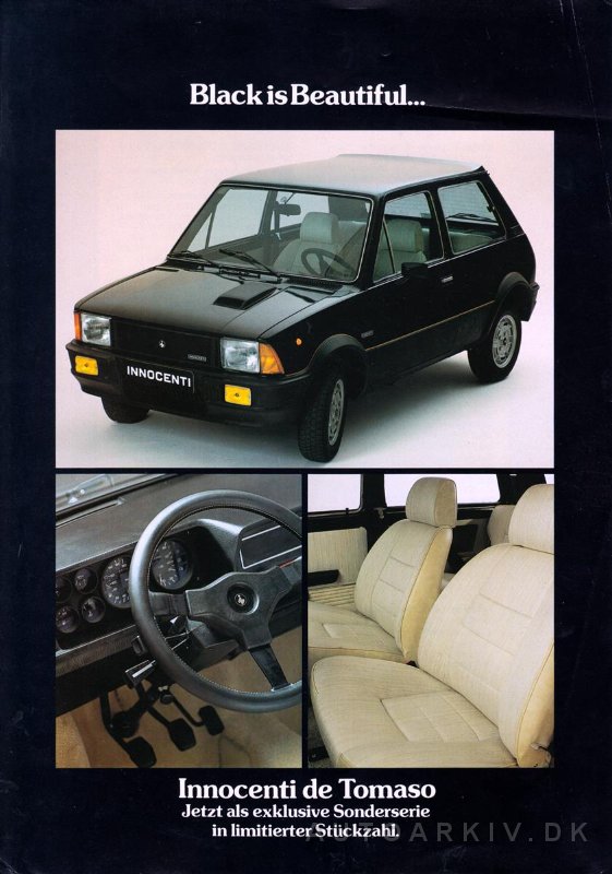 1980 6 Innocenti Mini Bertone De Tomaso Black De Sheet